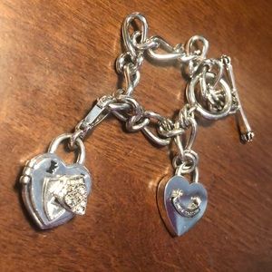 Juicy Couture Silver Toggle Switch Charm Bracelet